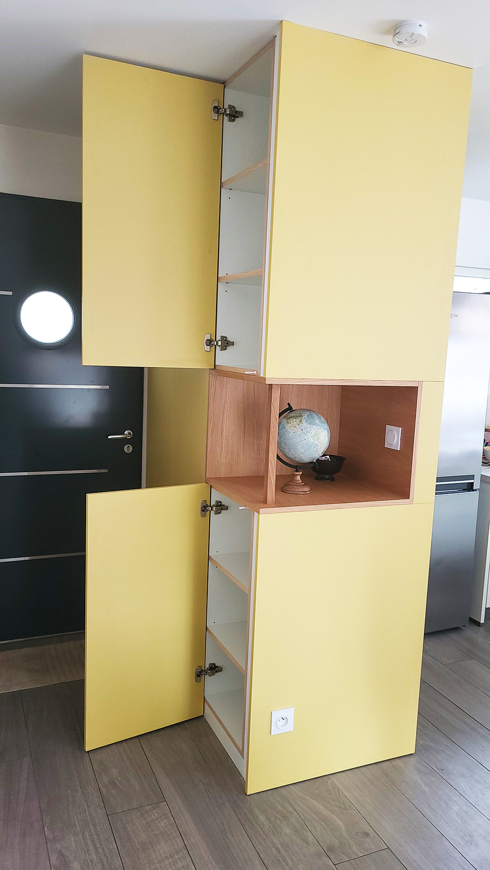 meuble de rangement jaune menuiserie betin guillaume gironde